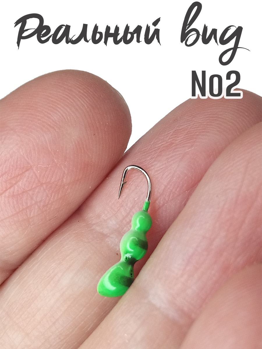 3 шт. Мормышка литая Marlin's Муравей №2 0,45гр кр.Crown цв. зелень — изображение 2